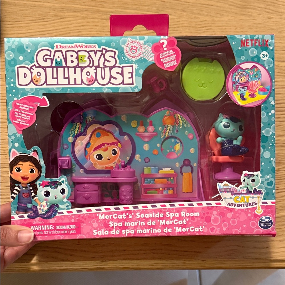 Dreamworks Gabby's Dollhouse MerCat Spa Set - Pink and Blue